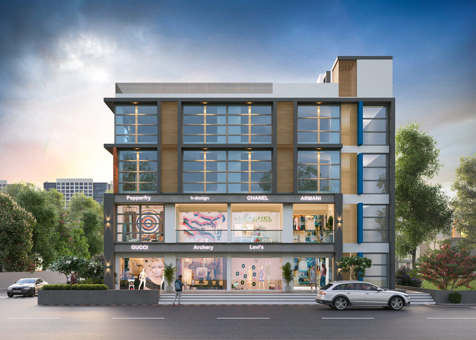 Commercial Project at Gandhinagar, view 2, by Himanshu Raval Architects