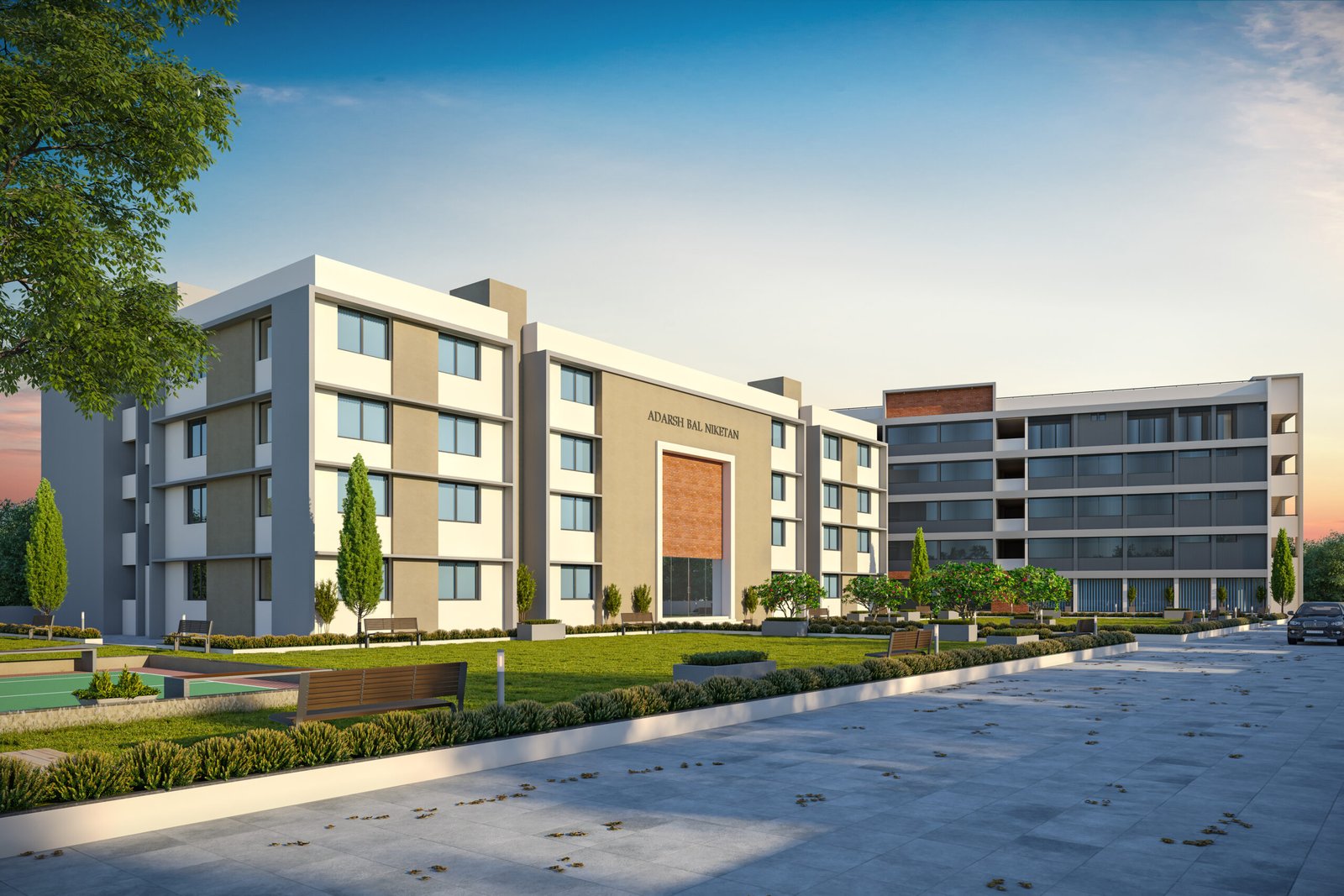 Adarsh Bal Niketan School, view 2, by Himanshu Raval Architects