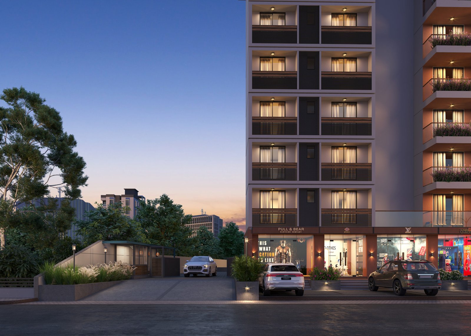 Mahalaxmi Sanskrutam, view 1, by Himanshu Raval Architects