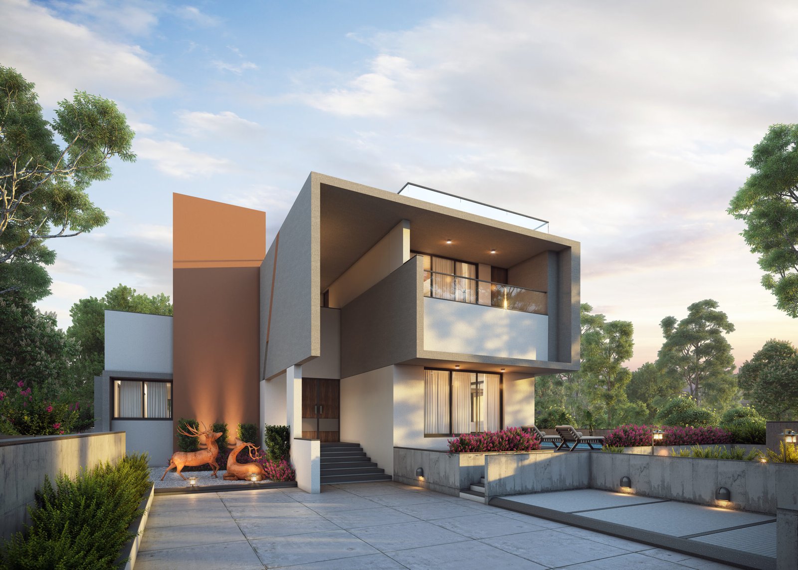 Jigisha Ben Farmhouse, view 1, by Himanshu Raval Architects